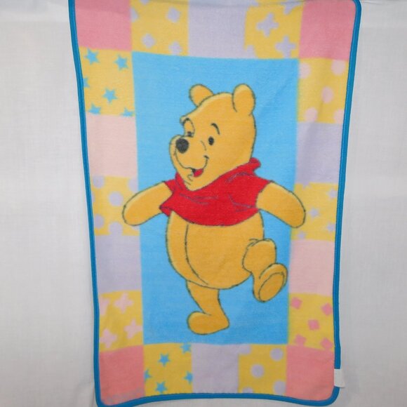 VTG Nemcor Disney Winnie the Pooh Pastel Acrylic Fleece Blanket 28" x 44" Child - Picture 7 of 9